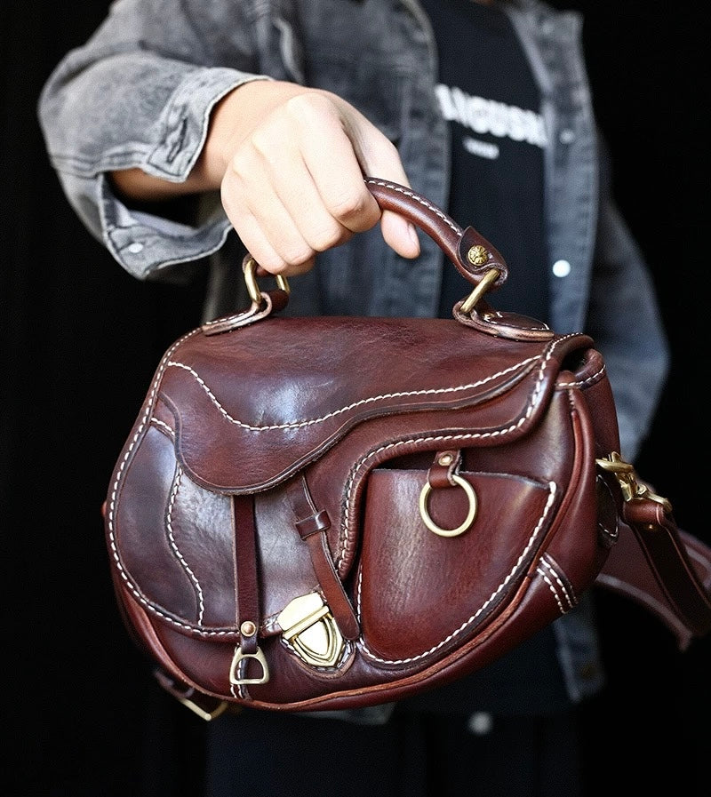 Leather saddle bag