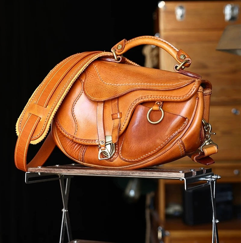 Leather saddle bag