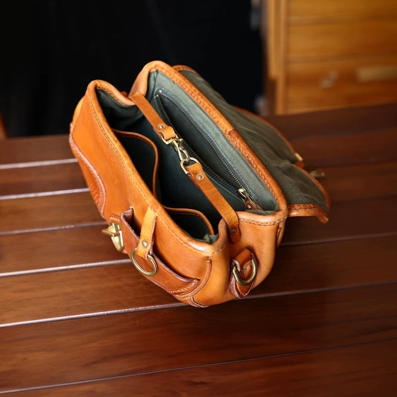 Leather saddle bag