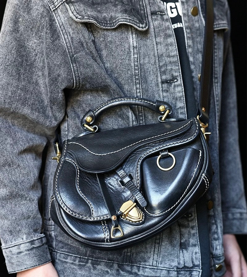 Leather saddle bag