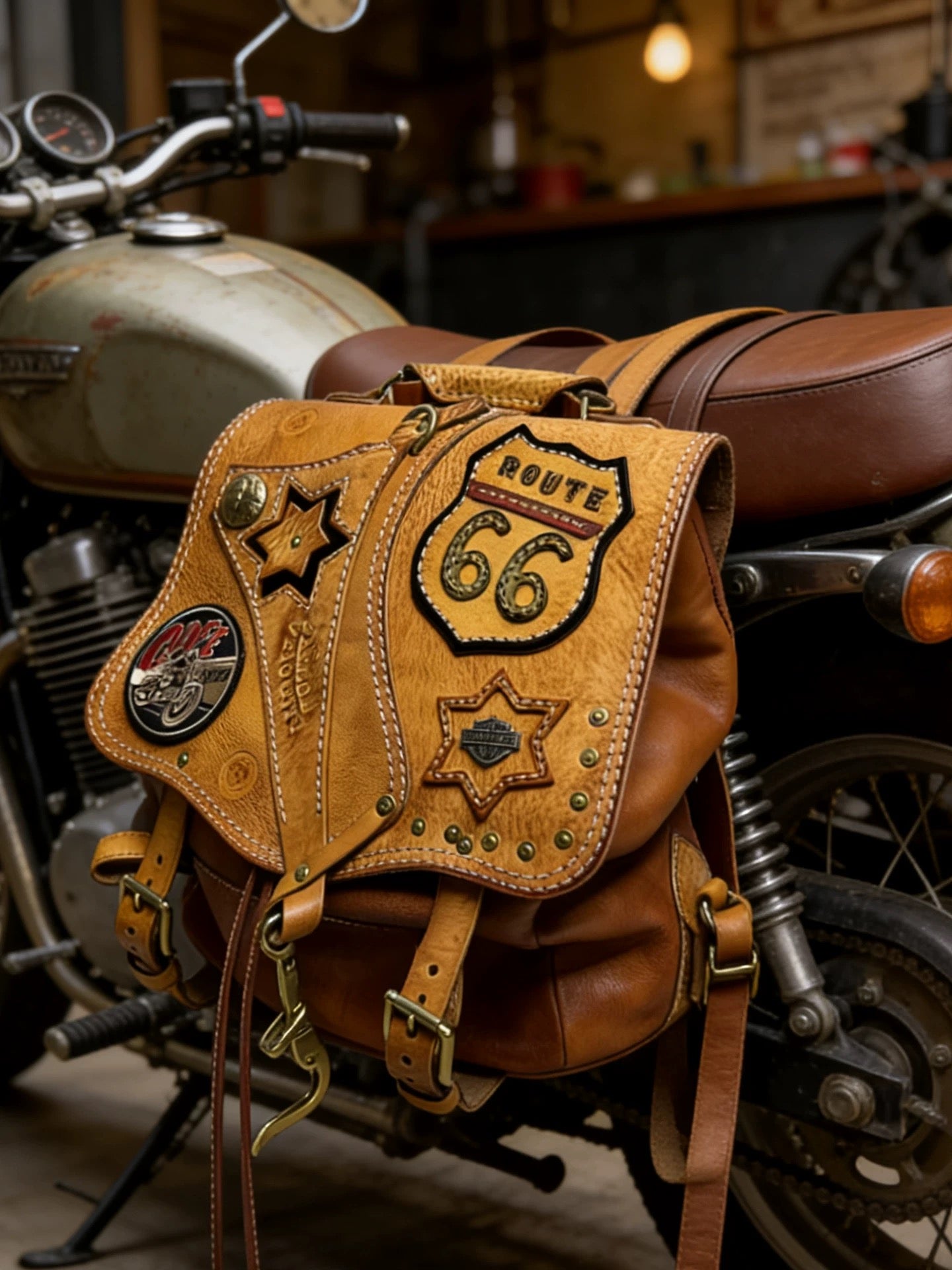 Top layer cowhide backpack
