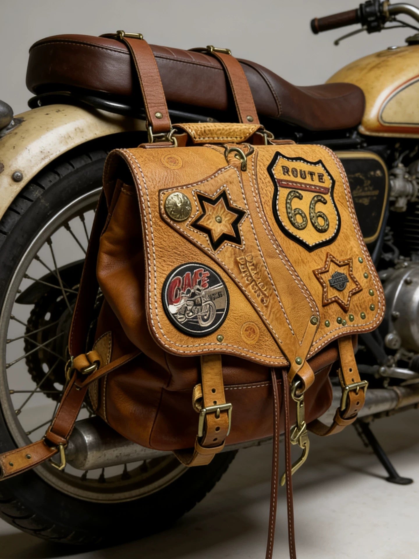 Top layer cowhide backpack