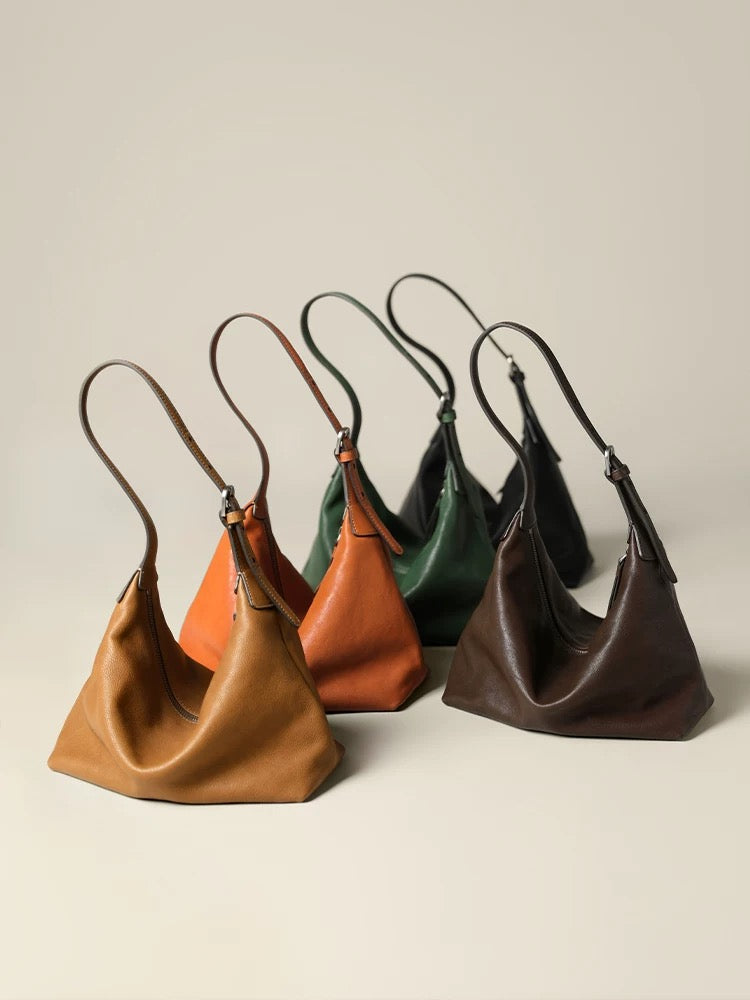 Soft leather shoulder bag