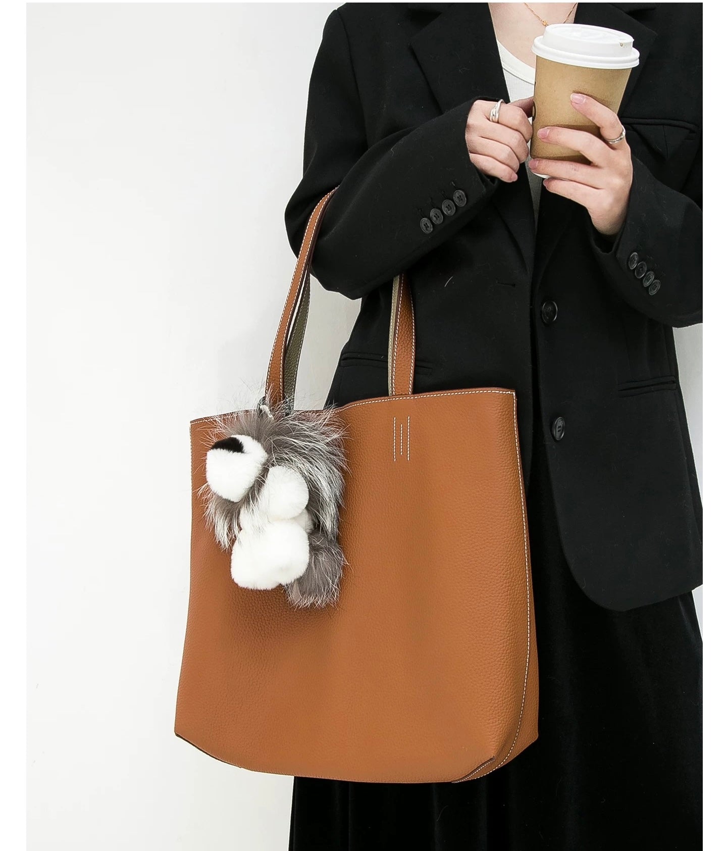 Togo leather tote bag
