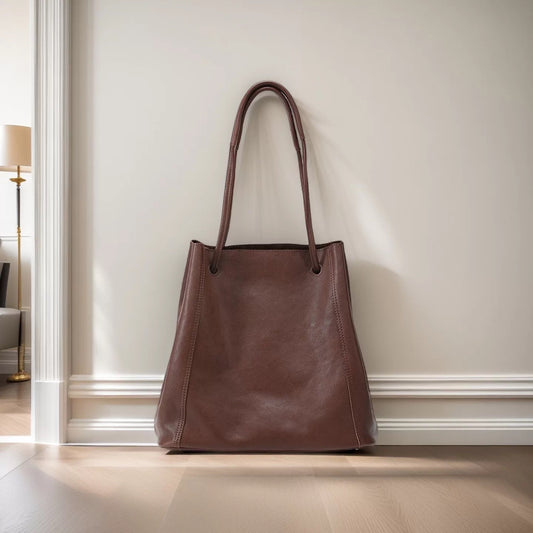 Leather shoulder bag