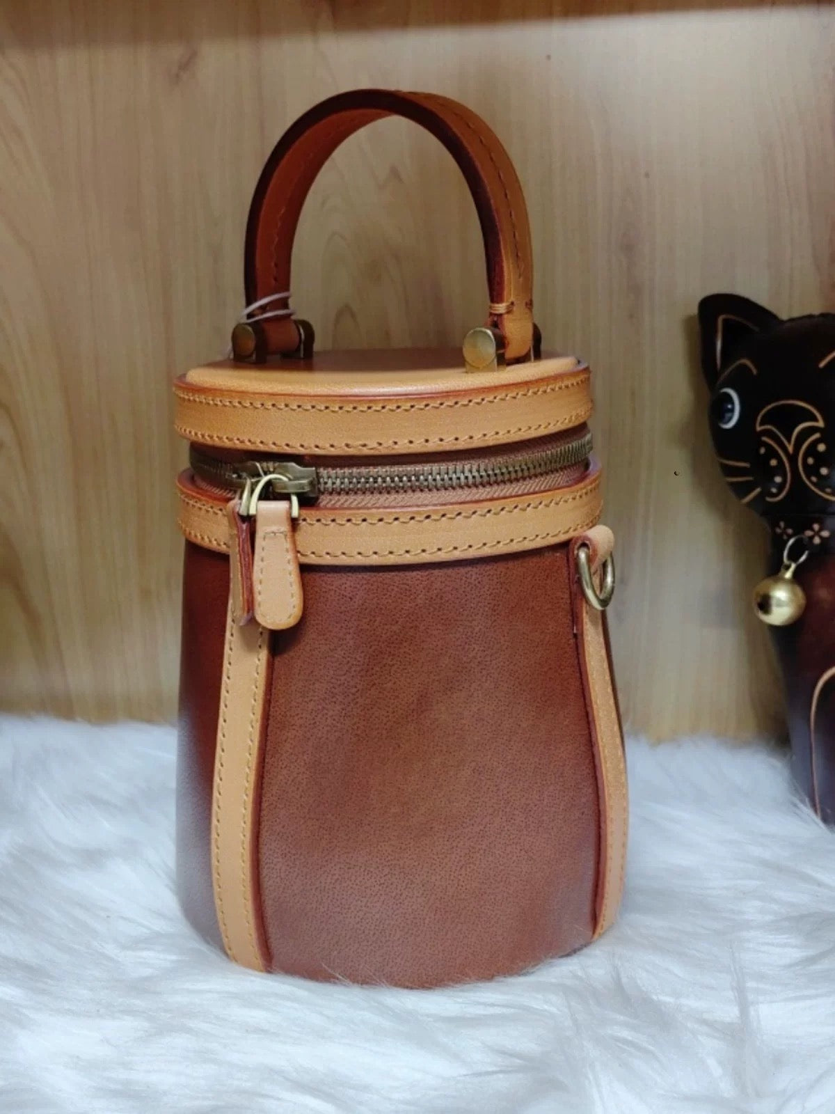 Zipper bucket bag