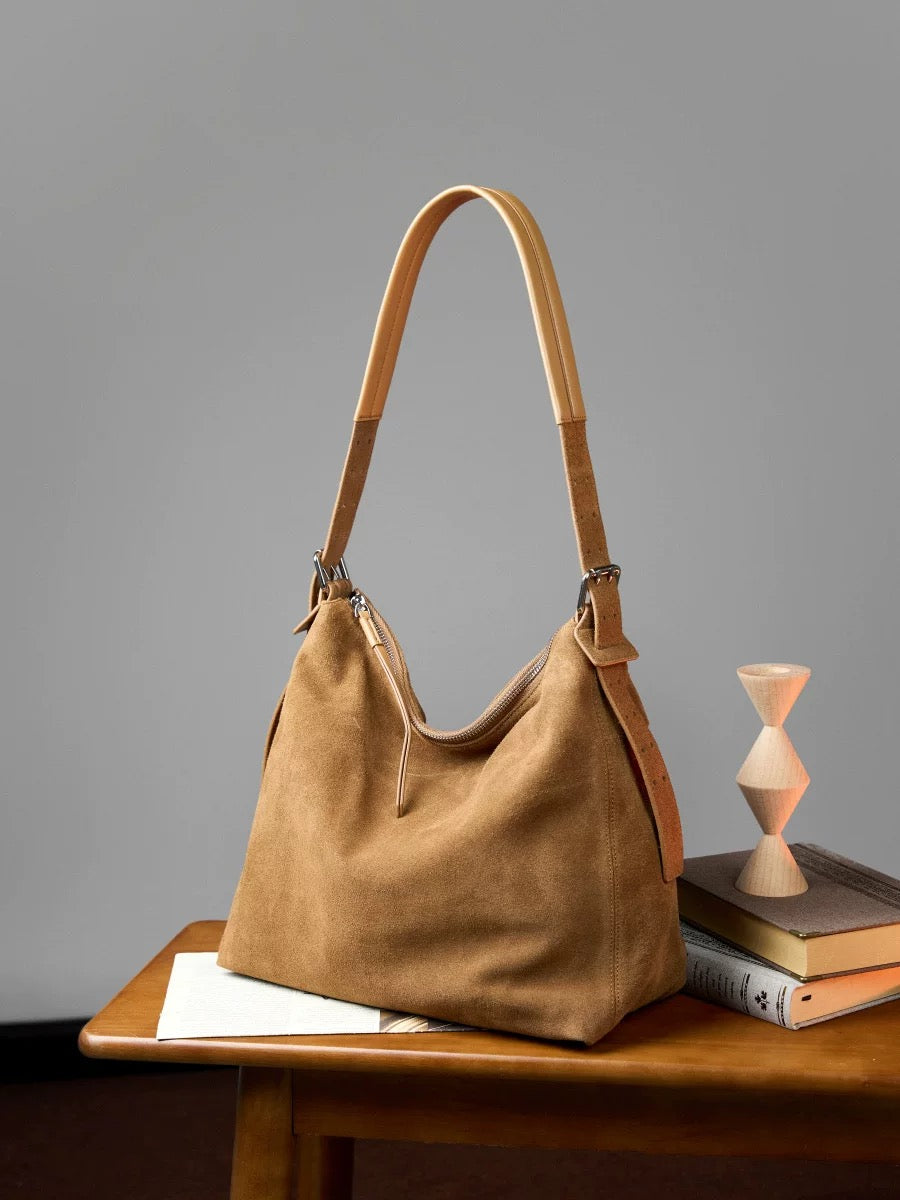 Suede leather big hobo