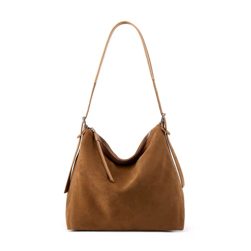 Suede leather big hobo